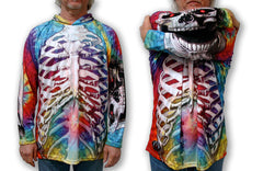 SKELETON in TIE-DYE Hoodie Sport Shirt by MOUTHMAN®