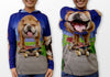 Bulldog on skateboard Mouthman hoodie shirt front view