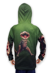 T-REX DINO in GREEN Hoodie Sport Shirt by MOUTHMAN®
