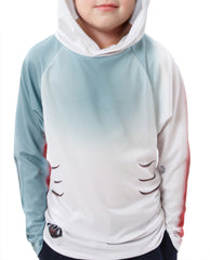 SHARK in WHITE Hoodie Sport Shirt by MOUTHMAN®