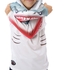 SHARK in WHITE Hoodie Sport Shirt by MOUTHMAN®