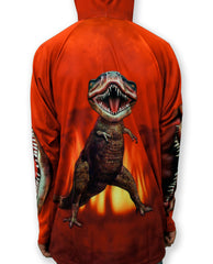 T-REX DINO in RED Hoodie Sport Shirt by MOUTHMAN®