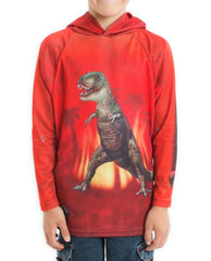 T-REX DINO in RED Hoodie Sport Shirt by MOUTHMAN®