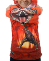 T-REX DINO in RED Hoodie Sport Shirt by MOUTHMAN®