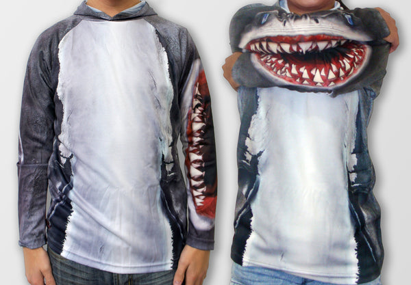  Realistic 3D Shark Hoodie Shirt by Mouthman