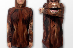 Bigfoot Hoodie Shirt with Bigfoot mouth on the sleeves