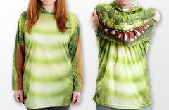  Alligator hoodie showing mouth on sleeves