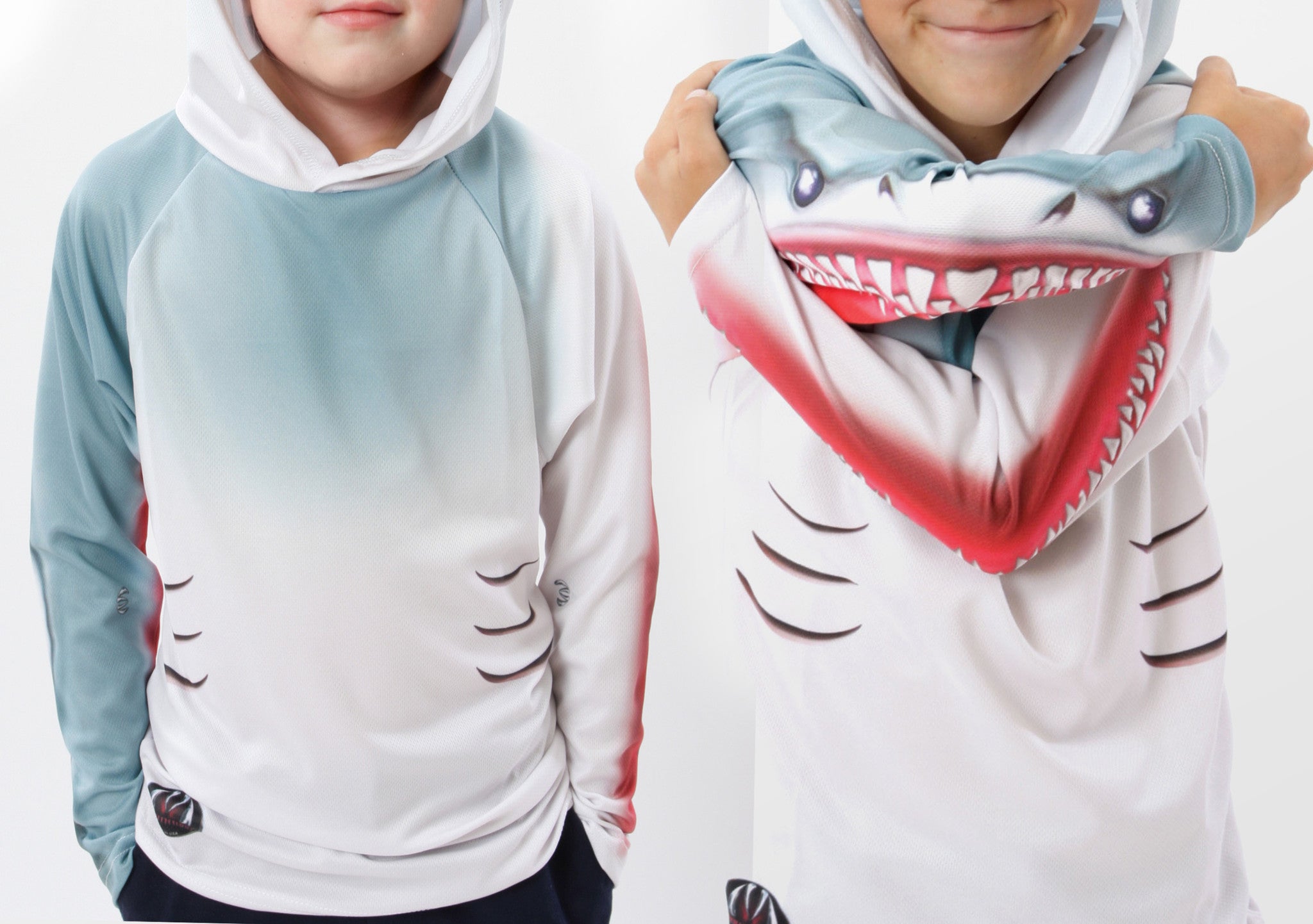Shark Hoodie Sport Shirt for Kids and Adults by Mouthman