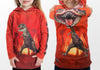 T-Rex dinosaur chomp hoodie shirt, front view 