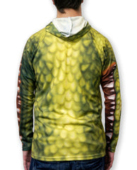 Green Alligator hoodie by Mouthman- back of shirt