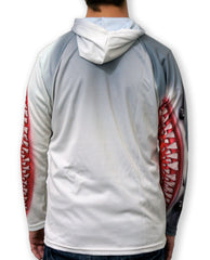 SHARK in WHITE Hoodie Sport Shirt by MOUTHMAN®