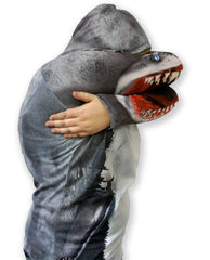 Mouthman Shark shirt elbows make a face