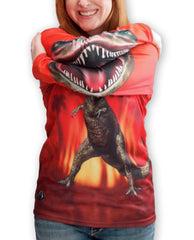 T-REX DINO in RED Hoodie Sport Shirt by MOUTHMAN®