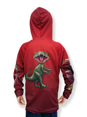 RED RAPTOR DINO Hoodie Sport Shirt by MOUTHMAN®