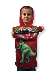 RED RAPTOR DINO Hoodie Sport Shirt by MOUTHMAN®