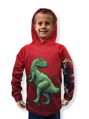 RED RAPTOR DINO Hoodie Sport Shirt by MOUTHMAN®