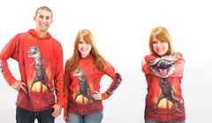 T-REX DINO in RED Hoodie Sport Shirt by MOUTHMAN®